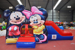 Château gonflable Mickey & <span class=keywords><strong>Minnie</strong></span> Mouse <span class=keywords><strong>avec</strong></span> <span class=keywords><strong>toboggan</strong></span> - Aire <span class=keywords><strong>de</strong></span> jeux pour enfants (certifié CE) - Product Image 2