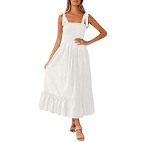 Tissus de haute qualité col carré robes pour femmes robe de mode la plus populaire tenue décontractée pour femmes