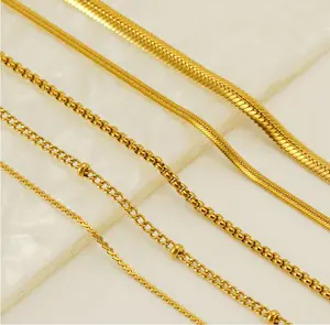 18K Vacuum Plating S Chain Clip Bead 304 Stainless Steel DIY Jewelry Chain Fashionable Necklace Design