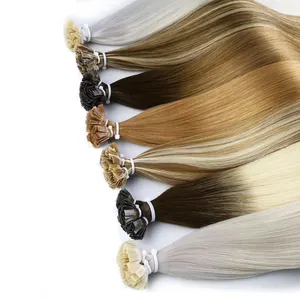 Wholesale Double Drawn Human hair extensions Pre-bonded Keratin hair Extensions Flat Tip Hair