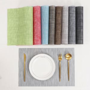 Sets de table en paille de blé résistants à la chaleur et antidérapants pour table à manger, sets de table en vinyle PVC tissé lavables et durables - Product Image 5