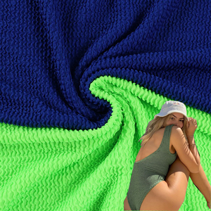 Popular tejido estirado Jacquard elástico texturizado para Cossie Crinkle Seersucker tela elástica para traje de baño Bikini - Product Image 2