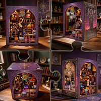 Kit de bricolage maison miniature en bois 3D Y-TOP Series Magic Mall avec système d'éclairage LED, insert pour niche à livres, vente chaude