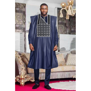 Vêtements africains H & D <span class=keywords><strong>pour</strong></span> hommes, ensemble chemise et pantalon traditionnels <span class=keywords><strong>pour</strong></span> mariage, ensembles Agbada, <span class=keywords><strong>tenue</strong></span> formelle Mubarek - Product Image 1