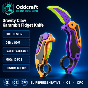 Cuchillo Karambit de Juguete Plegable Personalizado con Impresión 3D, Diseño de Zanahoria con Garra de Gravedad, Mini Juguete Antiestrés, Gadget EDC para Oficina y Escuela, Oddcraft 14+ - Product Image 1