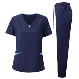 Uniforme Médico de Alta Calidad, Económico, de Poliéster Tejido, Cuello en V, con Logotipo Personalizado - Product Image 4