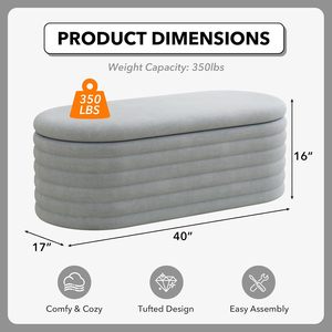 Bọc lưu trữ Ottoman băng ghế dự bị dày đệm chần cuối giường băng ghế dự bị cho lối vào phòng khách - Product Image 5