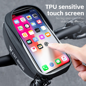 กระเป๋าใส่โทรศัพท์ติดแฮนด์จักรยาน WEST BIKING PVC ขนาด 6.8 นิ้ว หน้าจอสัมผัสได้ กันน้ำ สำหรับจักรยานเสือหมอบและจักรยานเสือภูเขา - Product Image 2
