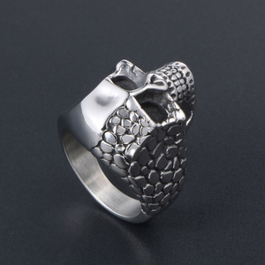 Titanium Steel Skull <b>Ring</b> SA740 Men's Fashion Jewelry Rock Style Alternative Double Sided Cast <b>Ring</b> Gift Accessory - Product Image 3