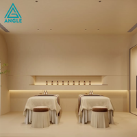 Ensemble de comptoirs de réception pour salon commercial avec éclairage LED, étagère d'exposition personnalisée pour salon de beauté, design d'intérieur pour spa et salon