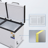 Réfrigérateur horizontal grande capacité à congélation rapide, congélateur à double porte