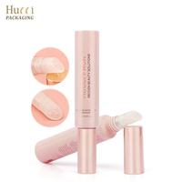 Tube souple rose personnalisé D19 10ml-25ml vide pour emballage de soins de la peau, sérum pour les lèvres, brillant à lèvres, baume à lèvres, tube à presser avec applicateur en silicone