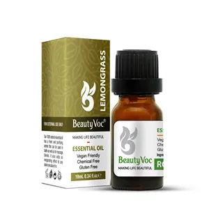 refreshing and uplifting scent of Beauty Voc Lemongrass Essential Oil. This 10ml bottle is known for its revitalizing properti