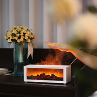 Diffuseur d'huiles essentielles 3D pour la maison, humidificateur d'air USB, télécommande, simulation de flamme de cheminée, vente chaude