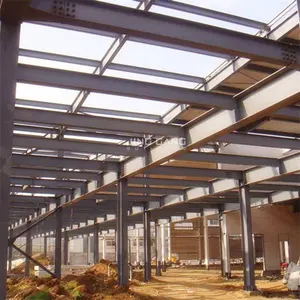 Profil bangunan konstruksi balok H gudang prefabrikasi/bengkel/Hangar/Hall struktur baja Peb tangan kedua