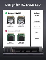 Boîtier adaptateur UGREEN CM400 M.2 NVMe SSD 10 Gbps USB C 3.1 Gen 2 vers NVMe PCIe M-Key pour disque SSD externe