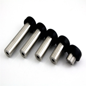 Tope de Puerta de Acero Inoxidable 46mm 60mm 80mm 100mm 120mm, Montaje en Suelo, Amortiguador de Goma, Diseño Minimalista, Barrera Anticolisión Duradera - Product Image 1