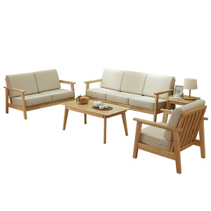 Sofá Cuadrado de Madera Maciza Estilo Nórdico, Desmontable y Lavable, Muebles para Sala de Estar - Product Image 5