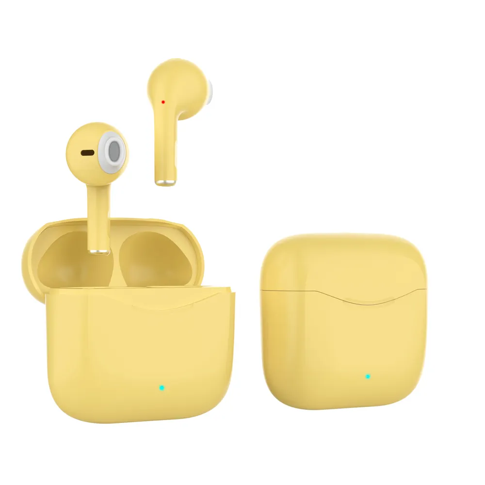BT Headphones Wireless Headphone Headset Earbuds Bluetooth Earphones Ear Buds LR15 Yellow Earphone