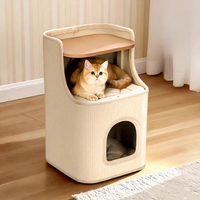 Lit carré pour chat en sisal et polyester, seau à gratter, emballé en carton, pour petits chats, design minimaliste peu encombrant, pour salon intérieur