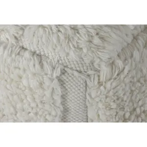 Reposapiés de Lana y Algodón 45x45x45 cm Relieve Crudo - Product Image 1