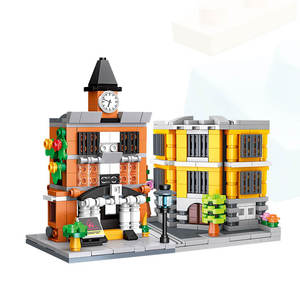 59077 59078 Juego de Bloques de Construcción de Tienda de Abarrotes en Esquina y Estación de Bomberos, Juguete Educativo de Plástico para Niños, Regalo - Product Image 1
