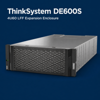 Baie d'extension 4U60 LFF d'occasion, 12 Go SAS, pour stockage haute densité, compatible avec les systèmes de stockage DE Series Lenovo ThinkSystem DE600S