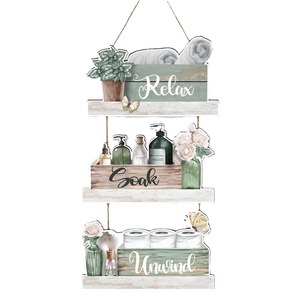Adornos de pared de madera para un baño relajante y transpirable, incluyendo decoraciones para paredes de baño y ducha. - Product Image 4