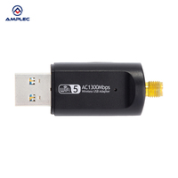 Adaptor WiFi USB Nirkabel Dual Band 2.4/5GHz 1300Mbps Antena High Gain Plug and Play Dongle Jaringan Eksternal untuk PC/Laptop Stok