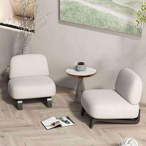 Fauteuil design simple et moderne de style nordique, fauteuil de luxe léger pour salon, chambre, appartement, salle à manger, hôtel - Product Image 4