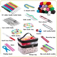Kit de Crochets à Tricoter Portable de 105 Pièces DIY, Aiguilles à Tisser à la Main avec Sac de Rangement pour Fil et Crochet TPR de 3mm