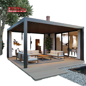 Pérgola de aluminio con techo de lamas RKOVE RK-E1, gazebo para exteriores con recubrimiento en polvo, estructura de sombra para jardín, pérgola para patio. - Product Image 1