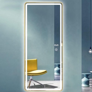 Treo tường treo gương cơ thể mặc quần áo Gương điều khiển cảm ứng <span class=keywords><strong>LED</strong></span> thắp sáng tầng thường vụ đầy đủ chiều dài gương với đèn - Product Image 2