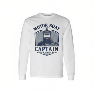 Camiseta de manga larga para capitán de barco a motor, ropa para paseos en pontón por el lago - Product Image 2