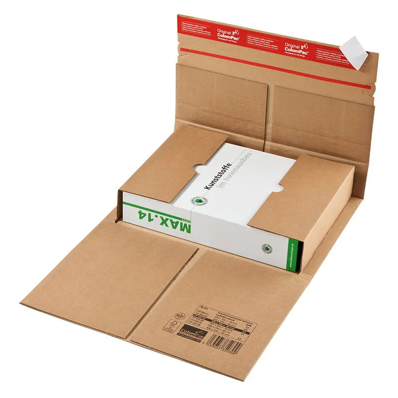 Großhandel Custom Strength Wellpappe Buch umschlag Verpackung Mailing Karton mit Reiß verschluss