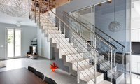 Escalier droit CBMmart, escalier intérieur en bois pour villa, escalier moderne, rampe d'escalier