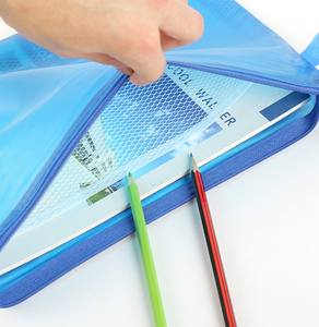 حقيبة ملفات بسحاب من البلاستيك الشفاف <span class=keywords><strong>PVC</strong></span> بنمط شبكي، مقاومة للماء، بأحجام A4 وB5 وA5، للبيع بالجملة - Product Image 3