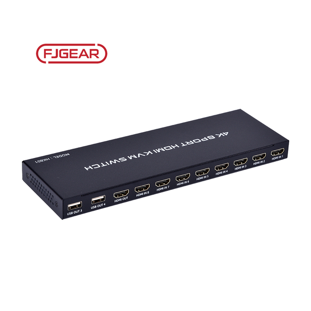 Fj-Hk801 Fjgear High Quality Usb2.0 Fast Transmission 3840 X 2160 8 Port Hdmi Kvm Switches Selector