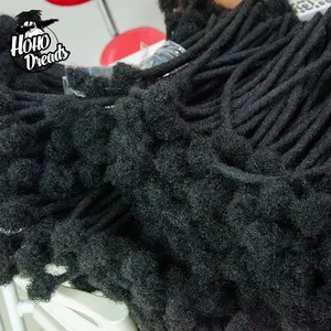 [HOHO DREADS] 16インチ/0.6センチメートル茶色アフロ変態自然な人間の毛髪かぎ針loc