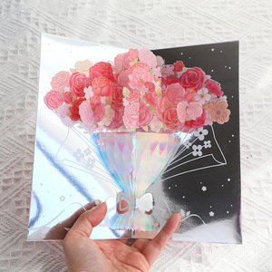Nuova Creativa Carta d'Auguri Pop-up 3D Personalizzata per San Valentino Bouquet di Rose da Sogno Regalo per i Tuoi Cari - Product Image 4