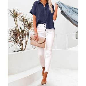 2025, conjuntos informales de dos piezas de verano para mujer, conjuntos holgados de lino de talla XS con pantalones cortos por encima de la rodilla y Tops cortos - Product Image 3