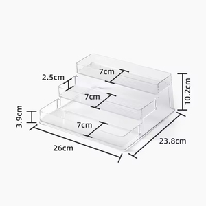 Organisateur d'épices en plastique transparent à 3 niveaux, étagère à épices escalonnée <span class=keywords><strong>pour</strong></span> comptoir de <span class=keywords><strong>cuisine</strong></span>, tiroir de placard, rangement des pots à épices, des <span class=keywords><strong>bouteilles</strong></span> d'assaisonnement - Product Image 6