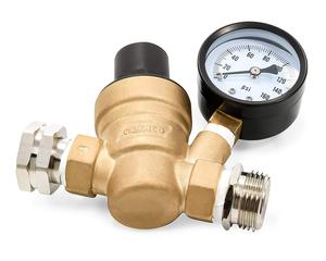 Vanne de réduction de pression haute pression en laiton sans plomb COVNA DN20 3/4 pouce, régulateur de pression d'eau RV réglable avec manomètre - Product Image 1