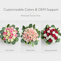 Ramo de Novia de 34 Cabezas de Rosa, Estilo Coreano, Ramo de Mano para Novia y Damas de Honor, Accesorios para Fotos de Boda, Ramo Artificial