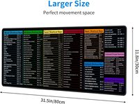 Alfombrilla de Ratón Grande para Juegos, Tamaño XXL, Personalizada con Sublimación, con Atajos de Windows y Mac Excel, para Oficina, Venta al Por Mayor