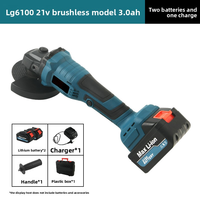 Meuleuse d'angle électrique au lithium, outil multifonctionnel rechargeable, découpeuse haute puissance, polisseuse portative sans balais pour usage domestique