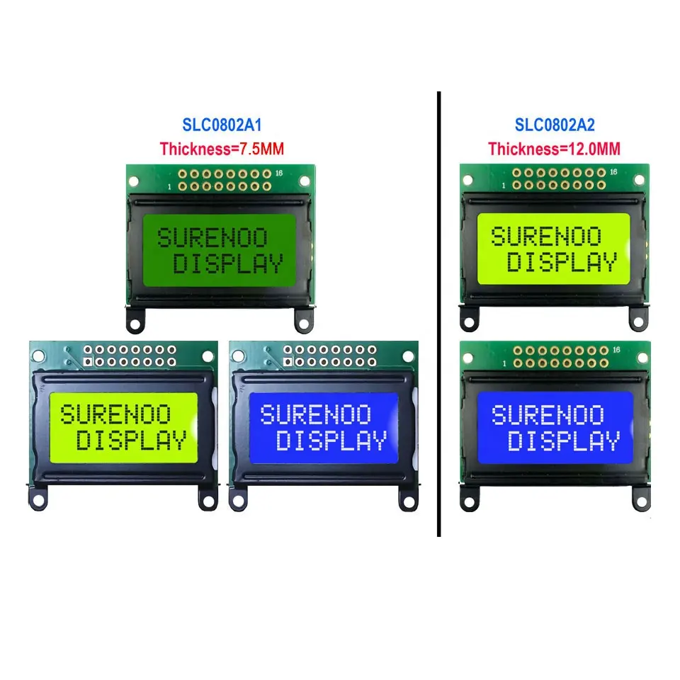 LCM LCD 모듈 디스플레이 화면 패널 LCM SPLC780D B2B-802 0802 8X2 40*30MM 옐로우 그린 블루 네거티브 화이트 문자