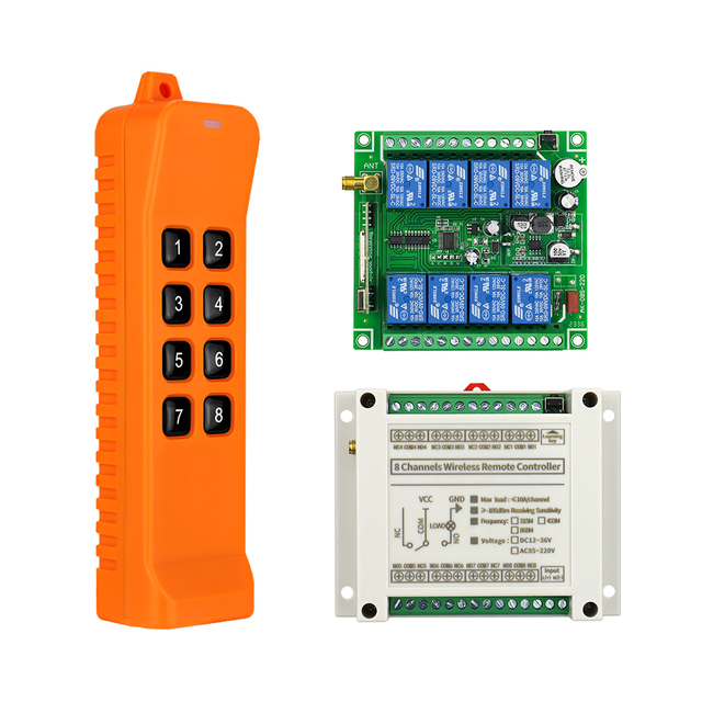 8 Channel 868MHz Long Distance RF Wireless Remote Control Durable Metal Construction Fixed for Garage Doors Crane Other