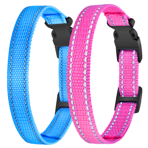 Collar de Perro Personalizable, Simple, en Oferta, Seguro, Ajustable, Duradero, con Hebilla, Cintas de Nailon, Color Rojo Reflectante - Product Image 1