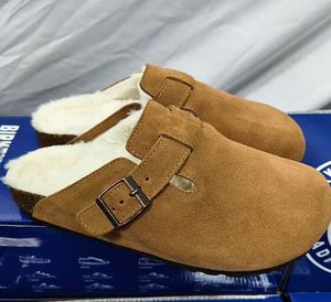 Ciabatta invernale con sole spesse e mezza ciabatta da <span class=keywords><strong>donna</strong></span> <span class=keywords><strong>in</strong></span> <span class=keywords><strong>vera</strong></span> <span class=keywords><strong>pelle</strong></span> con ciabatta <span class=keywords><strong>in</strong></span> cotone con plateau da esterno - Product Image 2